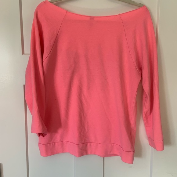 Hot pink wide neck 3/4 sleeve WIFEY shirt. Size small - Picture 2 of 4
